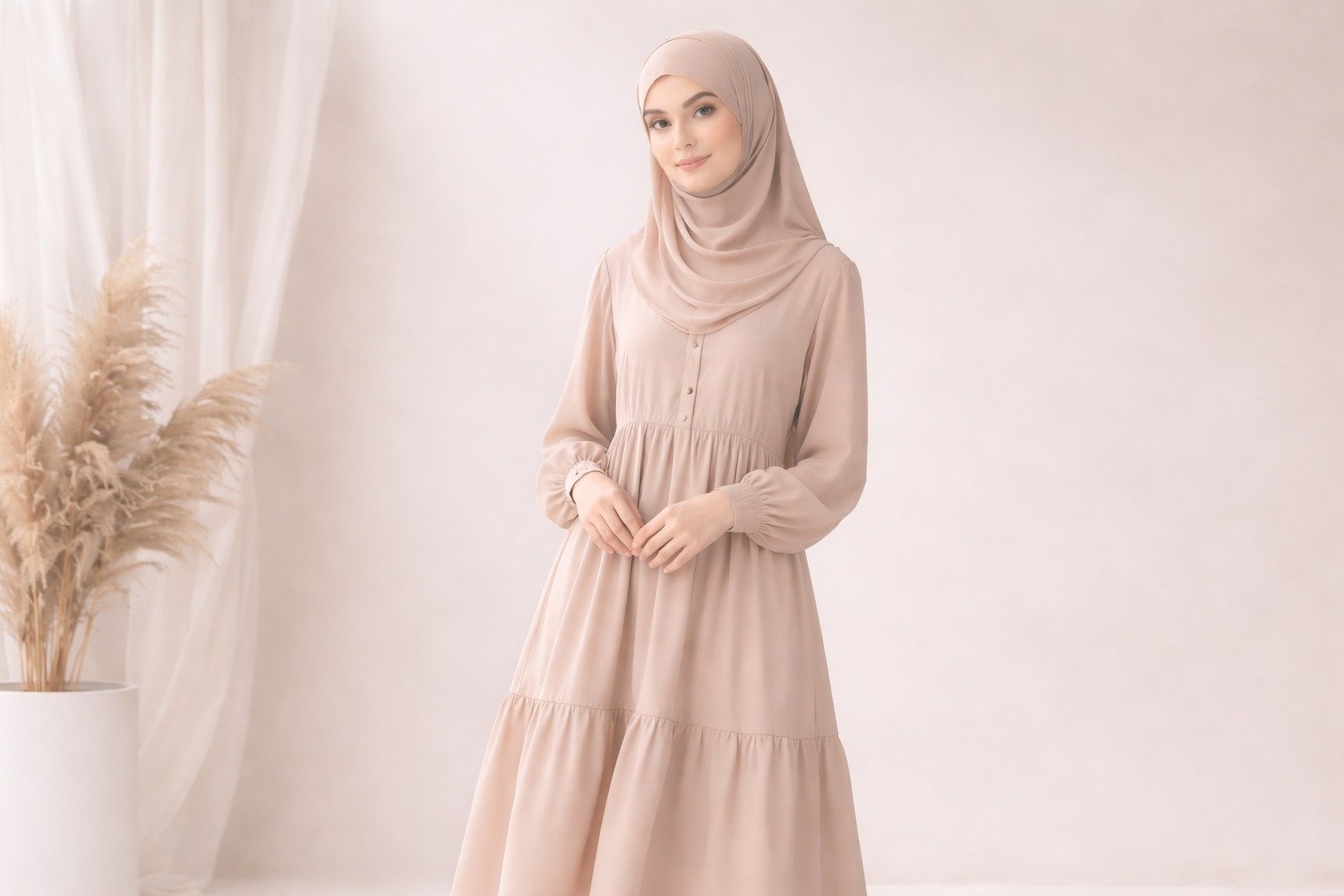 Anaya, founder Anaya Modest, di workshop penjahit Bandung